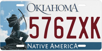 OK license plate 576ZXK