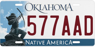 OK license plate 577AAD
