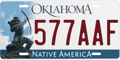 OK license plate 577AAF