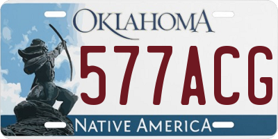 OK license plate 577ACG