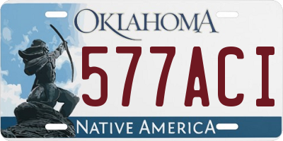 OK license plate 577ACI