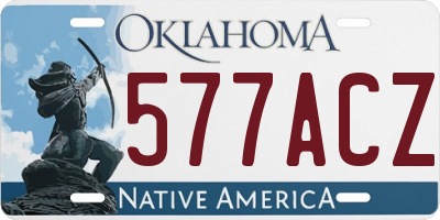 OK license plate 577ACZ