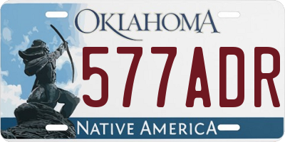 OK license plate 577ADR