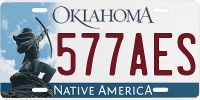 OK license plate 577AES