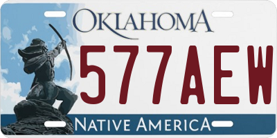 OK license plate 577AEW