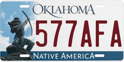 OK license plate 577AFA