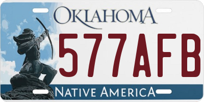 OK license plate 577AFB