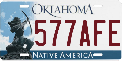 OK license plate 577AFE