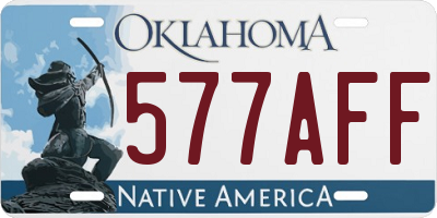 OK license plate 577AFF