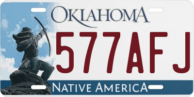 OK license plate 577AFJ