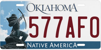 OK license plate 577AFO