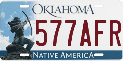 OK license plate 577AFR