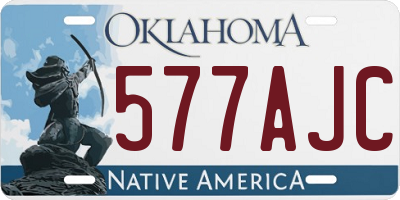 OK license plate 577AJC