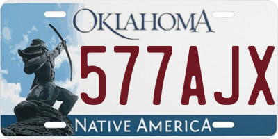 OK license plate 577AJX