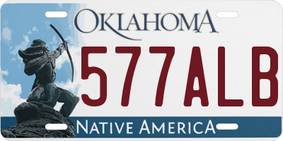 OK license plate 577ALB