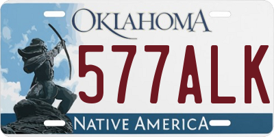 OK license plate 577ALK