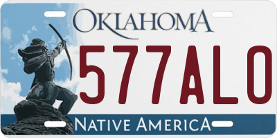 OK license plate 577ALO