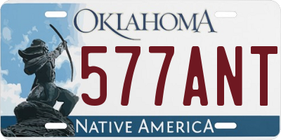 OK license plate 577ANT