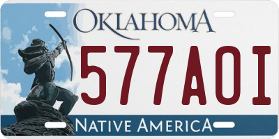 OK license plate 577AOI