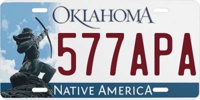 OK license plate 577APA