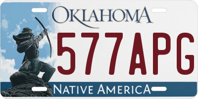 OK license plate 577APG
