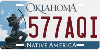 OK license plate 577AQI