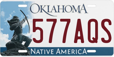 OK license plate 577AQS