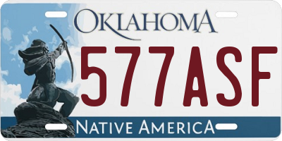 OK license plate 577ASF