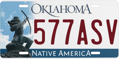 OK license plate 577ASV