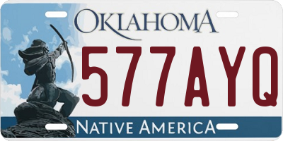 OK license plate 577AYQ