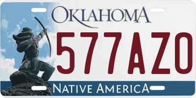 OK license plate 577AZO