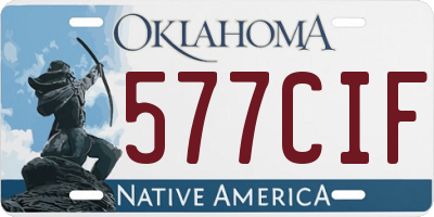 OK license plate 577CIF