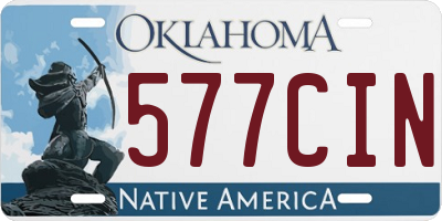 OK license plate 577CIN