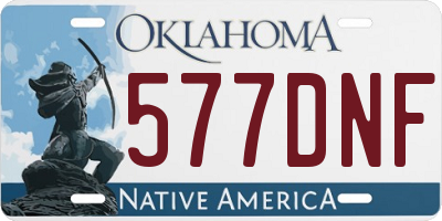 OK license plate 577DNF