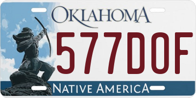 OK license plate 577DOF