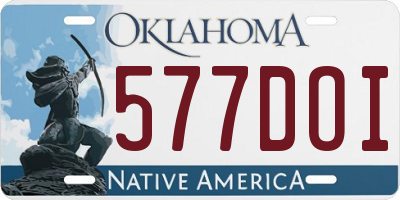 OK license plate 577DOI