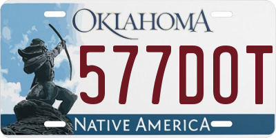 OK license plate 577DOT