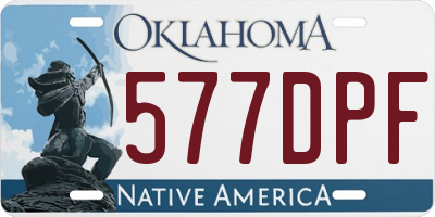 OK license plate 577DPF