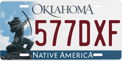 OK license plate 577DXF