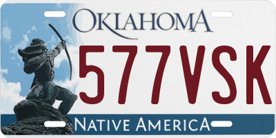 OK license plate 577VSK