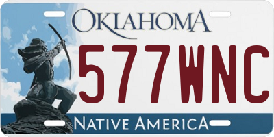 OK license plate 577WNC