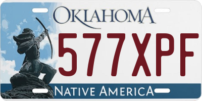 OK license plate 577XPF