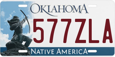 OK license plate 577ZLA