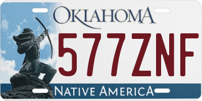 OK license plate 577ZNF