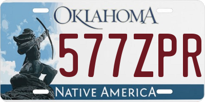 OK license plate 577ZPR