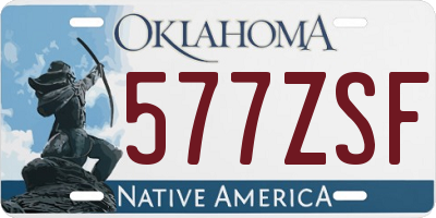 OK license plate 577ZSF