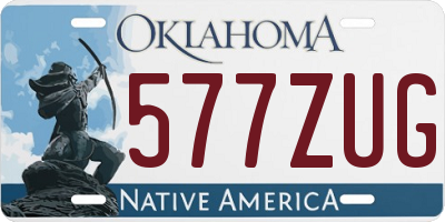 OK license plate 577ZUG