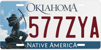 OK license plate 577ZYA