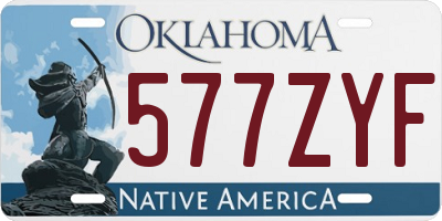 OK license plate 577ZYF