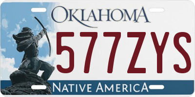 OK license plate 577ZYS